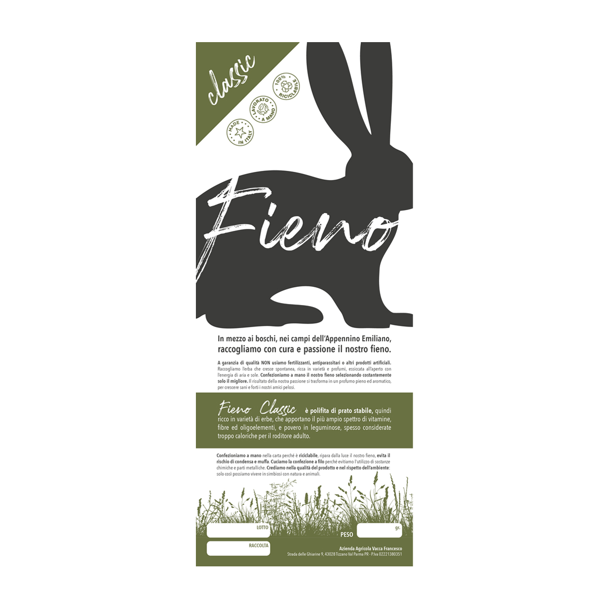 REfieNO, fieno naturale Classic etichetta