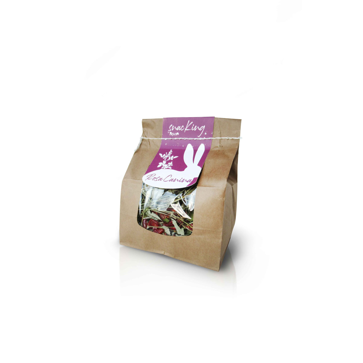 SnacKing by REfieNO. Fieno naturale per piccoli roditori con l'aggiunta di rosa canina essiccata.
